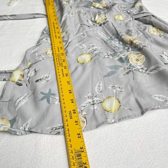 Plum Pretty Sugar Surplice Wrap Dress Lemon Floral Tasseled‎ Light Blue Small - Picture 12 of 14